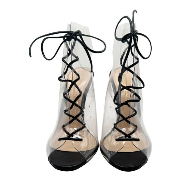 Gianvito Rossi PVC Naked Lace-Up Booties NWOT - Picture 7 of 12